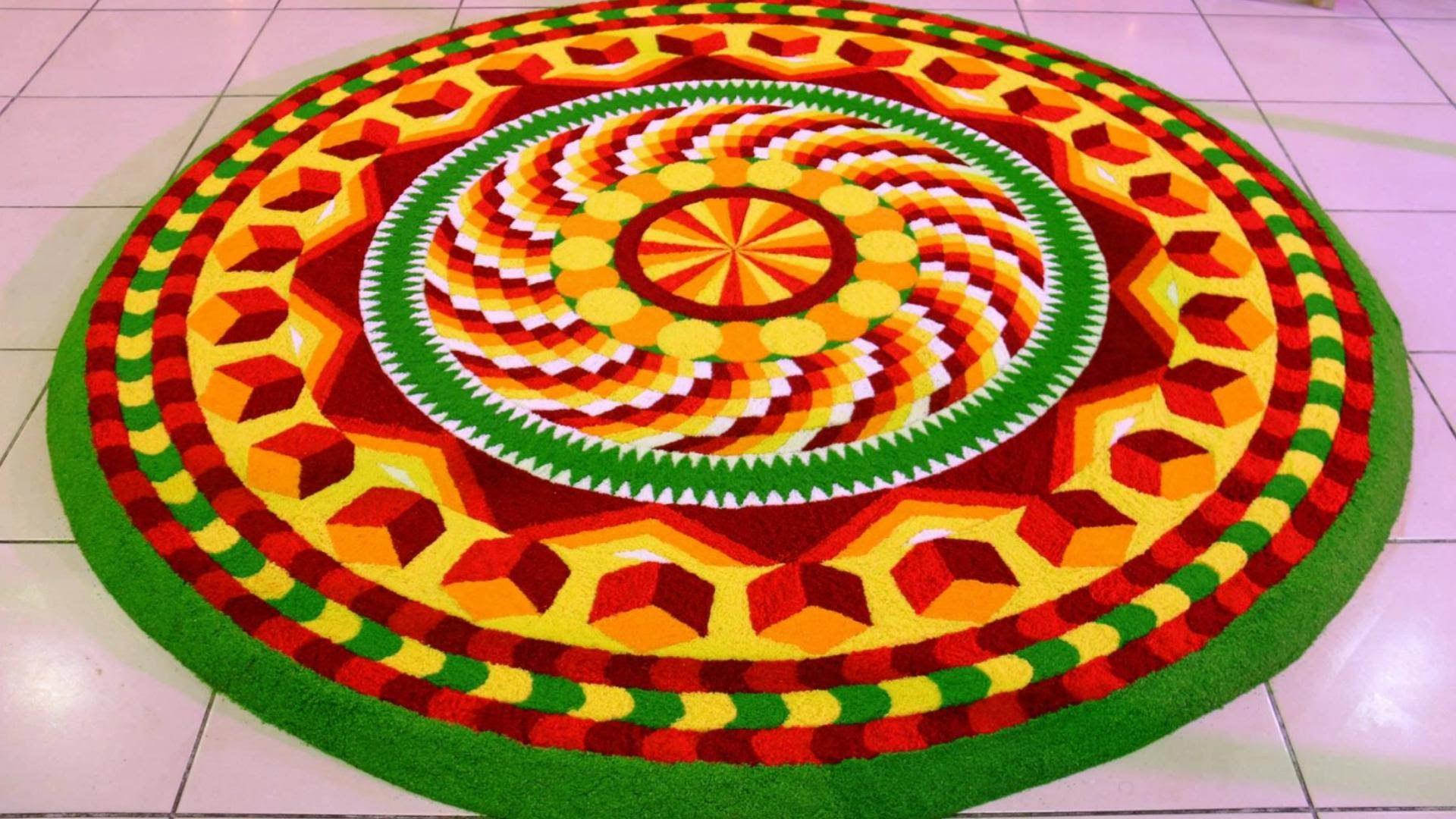 Pookalam the Flower decoration and designs on Onam  Manish Jaishree